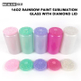 Wealthysub China warehouse sublimation 16oz Rainbow Paint Sublimation Glass with Diamond Lid